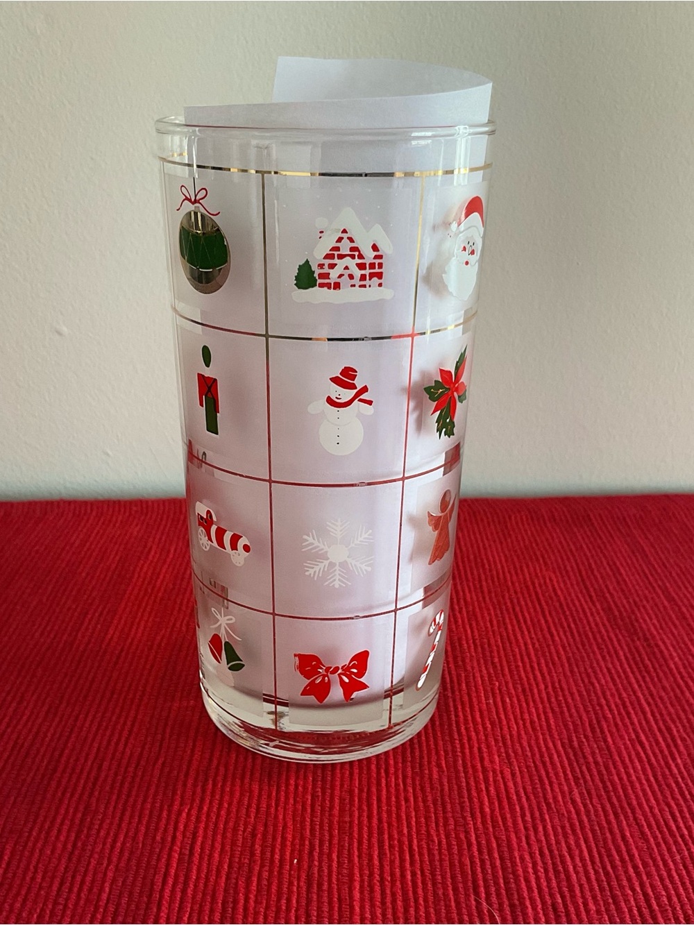 MCM Culver “Christmas Potpourri” Highball Tumbler Glasses, Set of 6